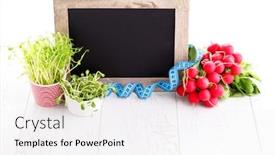  Presentation with boarder - Audience pleasing PPT theme consisting of boarder with fresh vegetables - fruits and vegetables backdrop and a white colored foreground