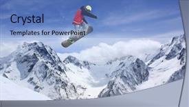  Presentation with sport nutrition whey protein powder - Audience pleasing slide set consisting of boarders - flying snowboarder on mountains extreme backdrop and a  colored foreground