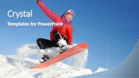  Presentation with snowboard - Theme having boarders - young woman take fun background and a teal colored foreground