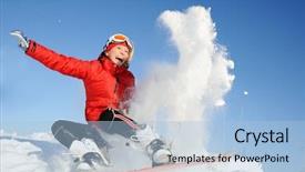  Presentation with take off - Cool new presentation design with boarders - young woman take fun backdrop and a light blue colored foreground