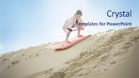  Presentation with sand dunes - Beautiful slides featuring boarding down the sand dune backdrop and a sky blue colored foreground