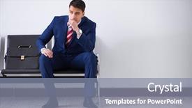  Presentation with airport lounge - Presentation theme featuring boarding in airport lounge background and a seafoam green colored foreground