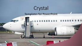  Presentation with aircraft - Amazing slides having boarding on the landing backdrop and a light blue colored foreground