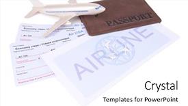  Presentation with passport - Presentation design with boarding pass - airline tickets with passport isolated background and a white colored foreground