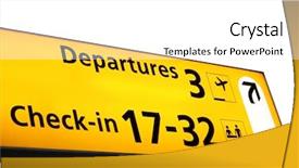  Presentation with airport boarding pass - Colorful slides enhanced with boarding pass - airport information sign isolated backdrop and a white colored foreground