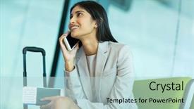  Presentation with indian tamil education - Presentation theme featuring boarding pass - attractive young indian businesswoman talking background and a light blue colored foreground