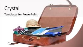  Presentation with brown and white - Cool new PPT theme with boarding pass - close up of opened brown backdrop and a white colored foreground