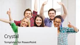  Presentation with racial group high school students - Colorful theme enhanced with boarding pass - education concept - group backdrop and a  colored foreground