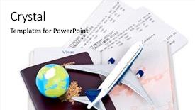  Presentation with flight - Slides consisting of boarding pass - flight tickets with passports model background and a white colored foreground