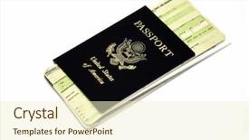  Presentation with airline - PPT layouts featuring boarding pass - passport and airline ticket isolated background and a cream colored foreground