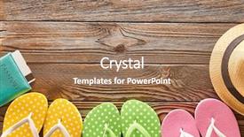  Presentation with travel - Presentation having boarding pass - travel and beach items still background and a coral colored foreground