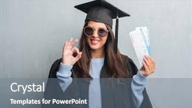  Presentation with symbol - Slides featuring boarding pass doing ok sign background and a ocean colored foreground