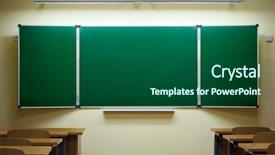  Presentation with classic - Colorful PPT layouts enhanced with boarding school - classic empty blackboard backdrop and a ocean colored foreground