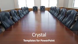 Presentation with board meeting room chairs - Beautiful PPT layouts featuring boardroom table - empty board room backdrop and a tawny brown colored foreground