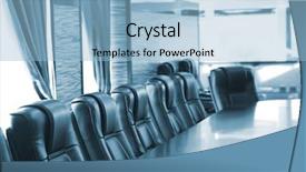  Presentation with conference table - PPT layouts having boardroom table - interior of empty conference room background and a light blue colored foreground