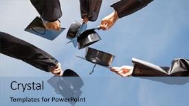  Presentation with students - Amazing presentation design having boards against sky on graduation backdrop and a light blue colored foreground