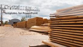  Presentation with distribution boards - PPT layouts consisting of boards-on-timber-mill-warehouse background and a light gray colored foreground