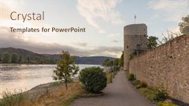  Presentation with wall - Slides consisting of boardwalk-at-rhens-rhineland-palatinate background and a lemonade colored foreground