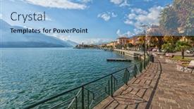  Presentation with lake - Presentation theme consisting of boardwalk-of-gravedona-ed-uniti background and a light blue colored foreground