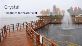  Presentation with saint joseph - Cool new presentation theme with boardwalk-on-lake-saint-joseph backdrop and a sky blue colored foreground