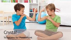  Presentation with muscle - Beautiful theme featuring boast - boys showing off their muscle backdrop and a  colored foreground