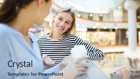  Presentation with cheerful - Cool new PPT layouts with boast - cheerful girl in striped pullover backdrop and a  colored foreground