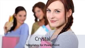  Presentation with work - Presentation theme enhanced with boast - happy woman at work background and a  colored foreground