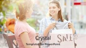  Presentation with clothes - PPT theme having boast - satisfied shopper bragging with new background and a  colored foreground