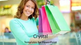  Presentation with young business woman smile show - Slide set featuring close up beautiful tulips flower in the garden background and a tawny brown colored foreground