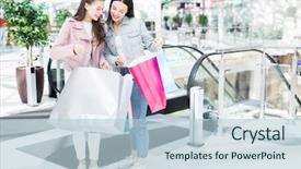  Presentation with all on one robot - Cool new PPT layouts with boast - two happy shoppers showing one backdrop and a light blue colored foreground