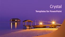  Presentation with sunset at venice beach palm - Cool new slide set with resort food boat - jetty beach at sunset backdrop and a  colored foreground