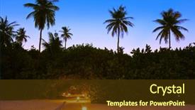  Presentation with sunset at venice beach palm - Audience pleasing PPT layouts consisting of resort food boat - jetty beach at sunset backdrop and a  colored foreground