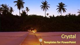  Presentation with sunset beach - Beautiful slides featuring resort food boat - jetty beach at sunset backdrop and a  colored foreground