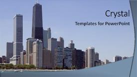  Presentation with anchor - Colorful presentation enhanced with boat anchor - chicago skyline seen from lake backdrop and a light blue colored foreground