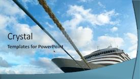  Presentation with element - PPT theme featuring boat anchor - liner on the rope element background and a light blue colored foreground