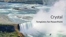  Presentation with falls - Presentation design with boat and horseshoe falls background and a light gray colored foreground