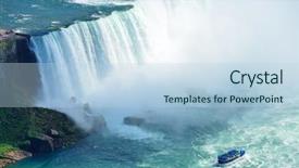  Presentation with falls - PPT theme featuring golden buddha with pink flowers and white background background and a mint green colored foreground