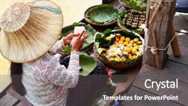  Presentation with thailand - Cool new presentation with boat at floating market backdrop and a gray colored foreground