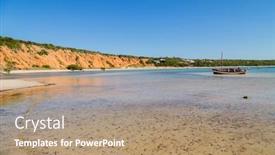  Presentation with boat - Cool new theme with boat-at-magaruque-island-formerly backdrop and a coral colored foreground