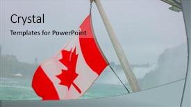  Presentation with canada flag - Presentation design with boat at niagara falls background and a lemonade colored foreground