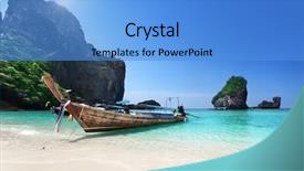  Presentation with thailand - Slide deck enhanced with boat at phi phi island background and a  colored foreground