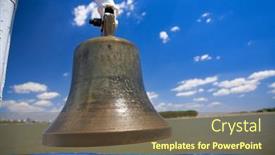  Presentation with sailboat - Presentation theme with boat-bell-aboard-a-sailboat background and a tawny brown colored foreground