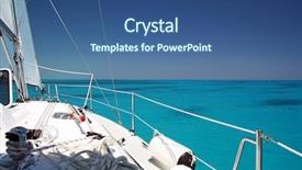  Presentation with seas - Presentation theme enhanced with boat captain - shallow seas background and a ocean colored foreground