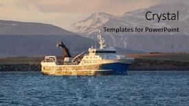  Presentation with fishing boat - Slides with boat coming back to port background and a coral colored foreground