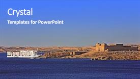  Presentation with nile river - Amazing slide deck having boat cruising on the river backdrop and a light blue colored foreground