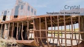  Presentation with central asia - Presentation theme having boat-detail-on-a-ship background and a light blue colored foreground