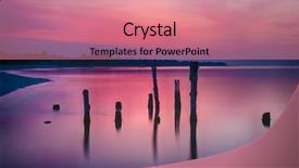  Presentation with pier at sunset - PPT layouts featuring boat dock - old broken pier at sunset background and a coral colored foreground