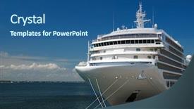  Presentation with port - Audience pleasing PPT theme consisting of boat dock - passenger ship expects passengers backdrop and a ocean colored foreground