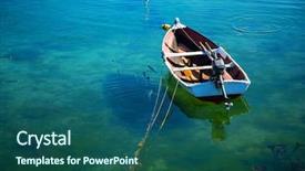  Presentation with sea fishing - Colorful theme enhanced with boat docked in the port backdrop and a ocean colored foreground