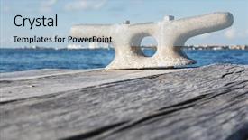  Presentation with end - Beautiful PPT theme featuring boat docking point backdrop and a light blue colored foreground